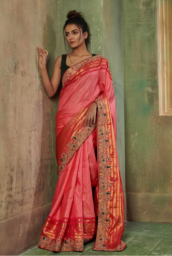 Traditional Pink Kanjeevaram Silk Saree