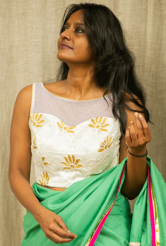 White Sheer Neck Blouse