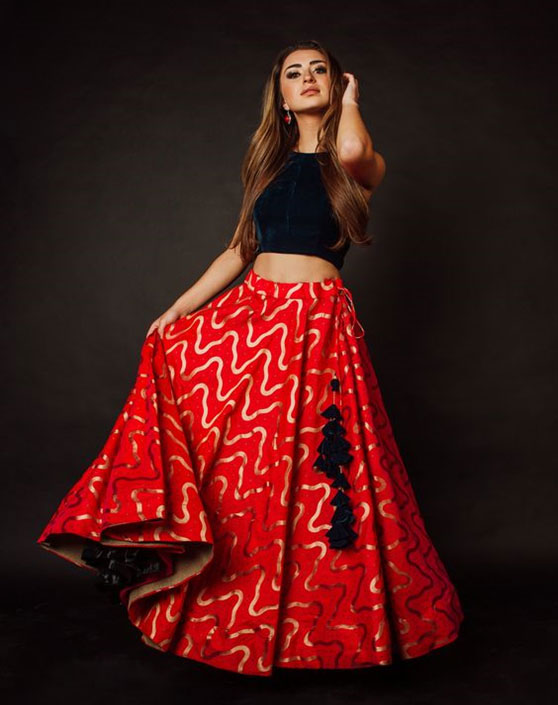 The Black & Red Lehenga