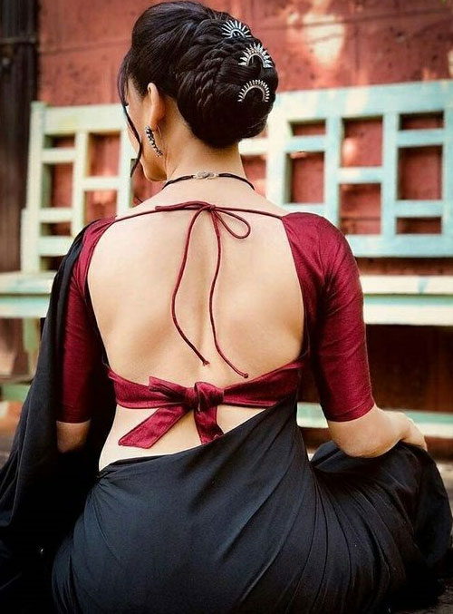 Backless Maroon Blouse