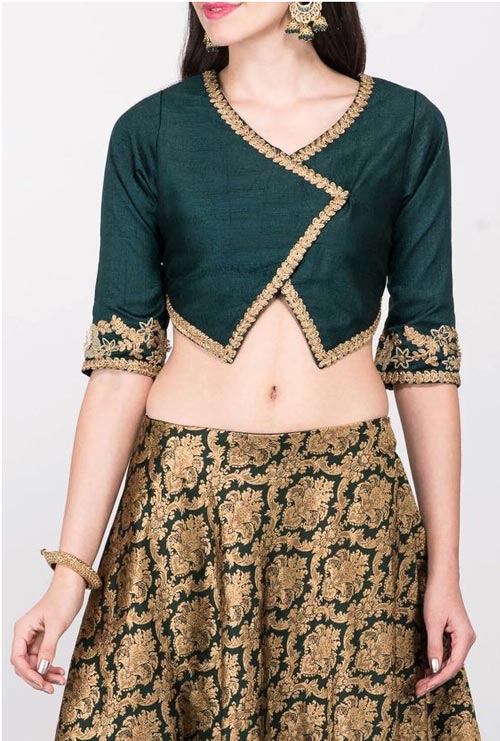 Cross Neck Blouse Design