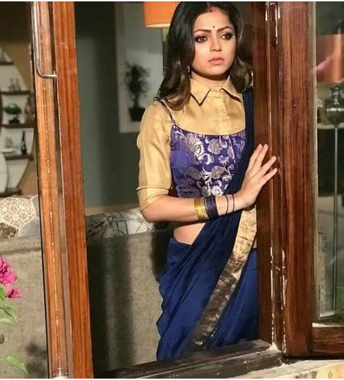 Drashti Dhami In Collar Neck Blouse