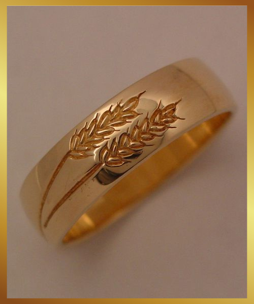 Engraved Leaf Patter Ring