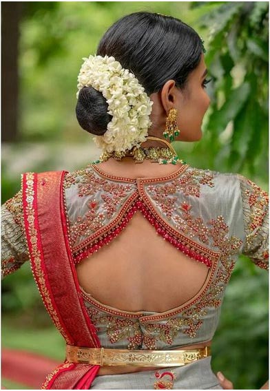 Fancy Grey Blouse Design