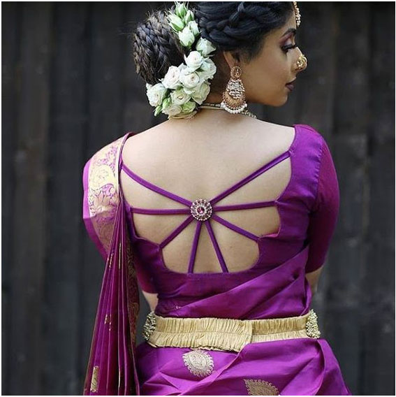 Floral Dori Style Back Blouse Design