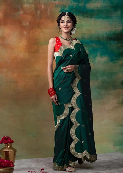 Green Handloom Silk Banarasi Saree