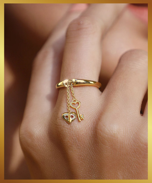 Lock Key Gold Ring