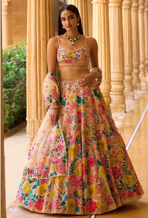 Multicolored Floral Lehenga