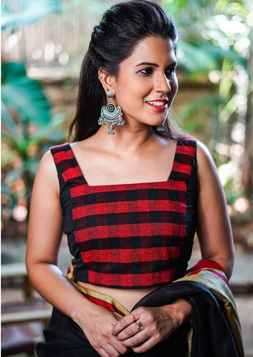 Red And Black Blouse