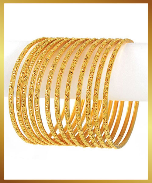 Set Of 12 Gold Bangles