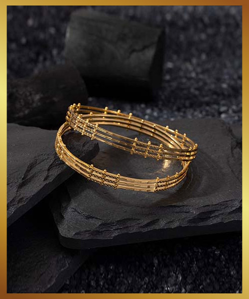 Set Of 2 Stylish Gold Bangles