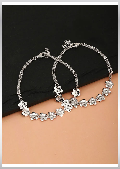 Silver Brass Anklets