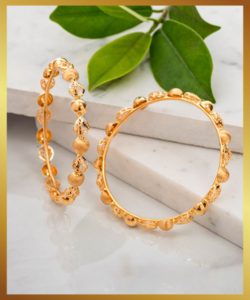Spherical Gold Bangles