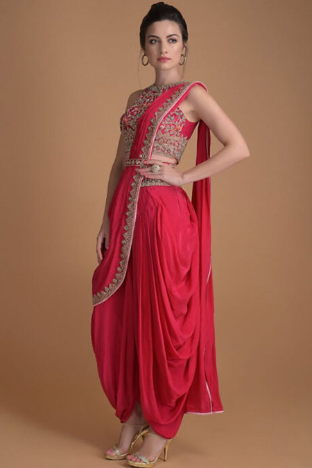 Stylish Pre Stitched Dhoti Saree