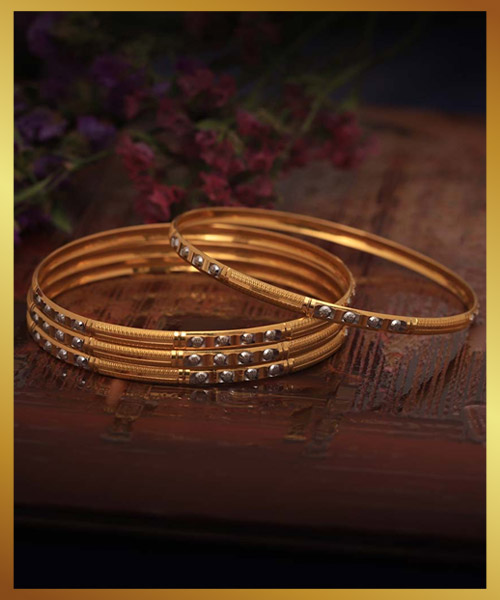 Yellow And White Gold Bangles