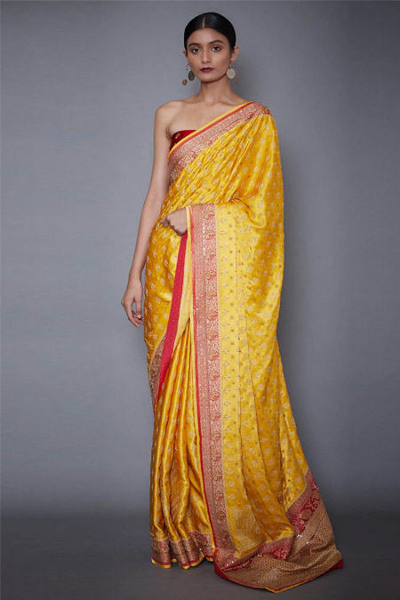 Yellow Embroidered Saree