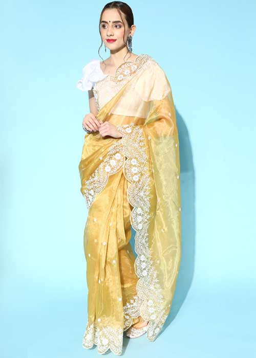 Floral Saree with Embroidered border