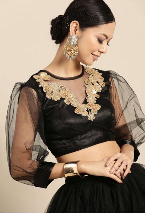 Black Net Designer Sleeve