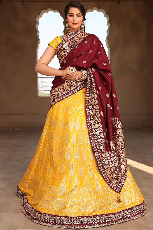 A line Banarasi Silk Lehenga 