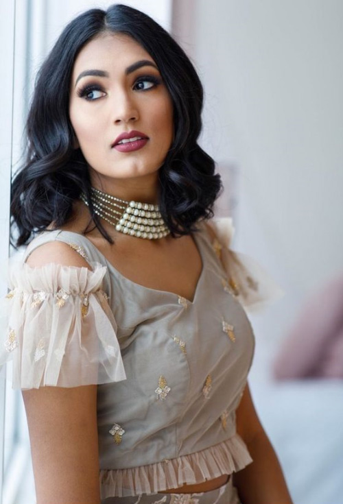 Net Off Shoulder Blouse Sleeve