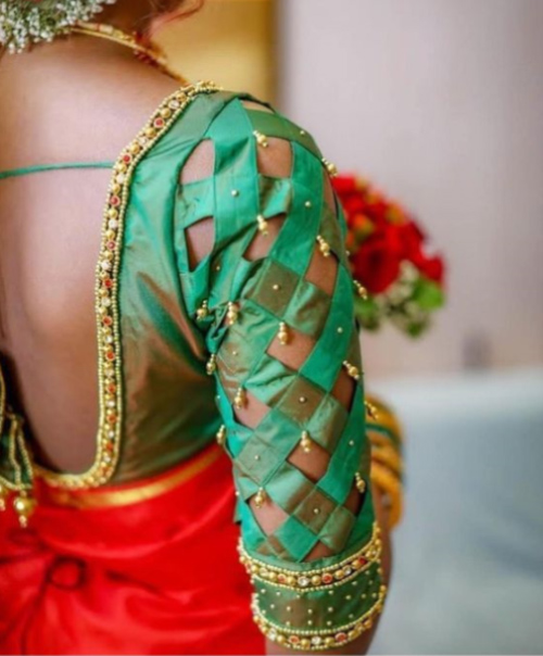 Fancy Moti Work Sleeve Design