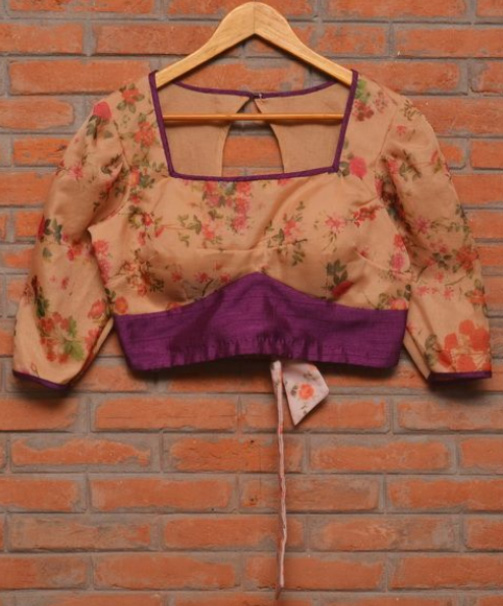 Floral Printed Square Neck Blouse