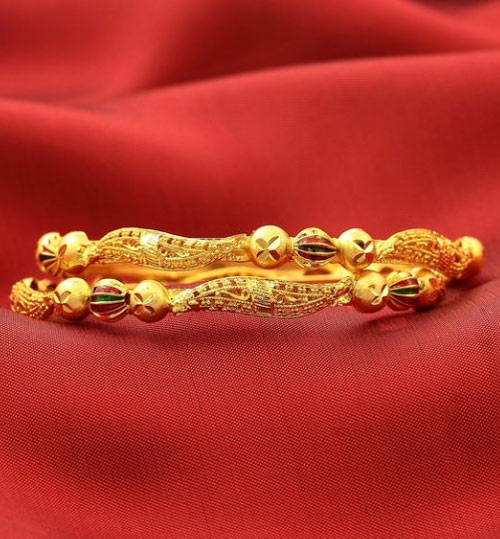 Set OF 2 Meenakari Gold Plated Bangles