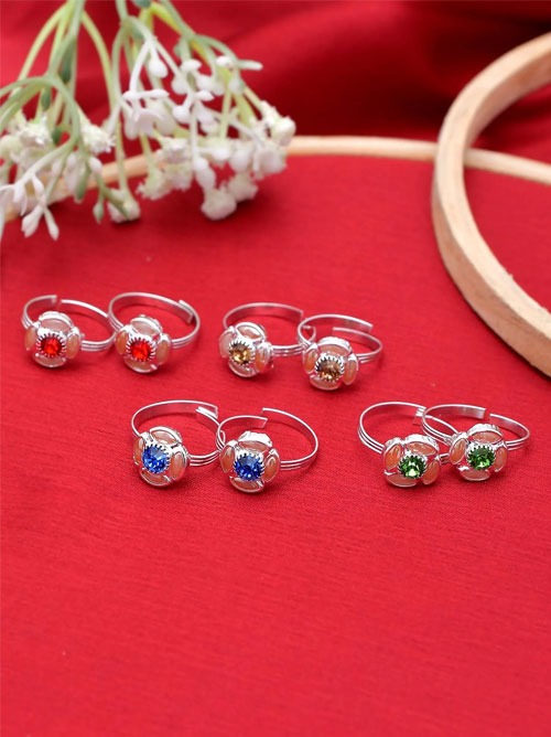 Adjustable Stone Studded Toe Rings