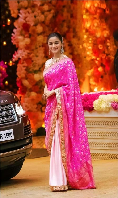 Alia Bhatt In Half Pink Saree
