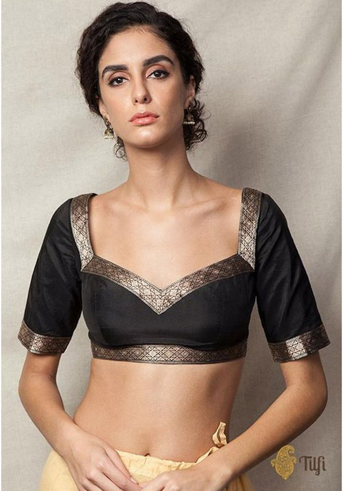 Banrasi Lace Work Black Blouse