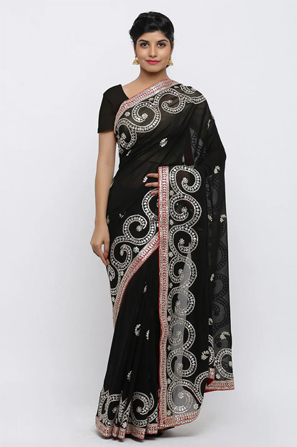 Black Gota Patti Saree