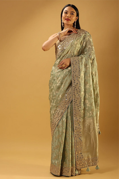 Jaal Embroidered Saree