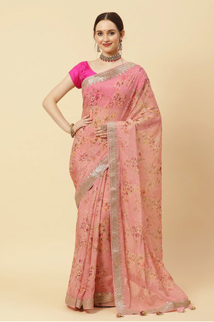 Organza Saree With Gota Patti