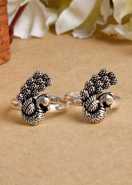 Peacock Shape Toe Rings