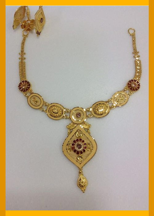 Petal Shape Gold Half Set