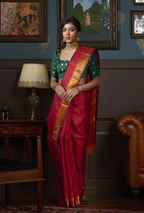 Red Kanjeevaram Saree