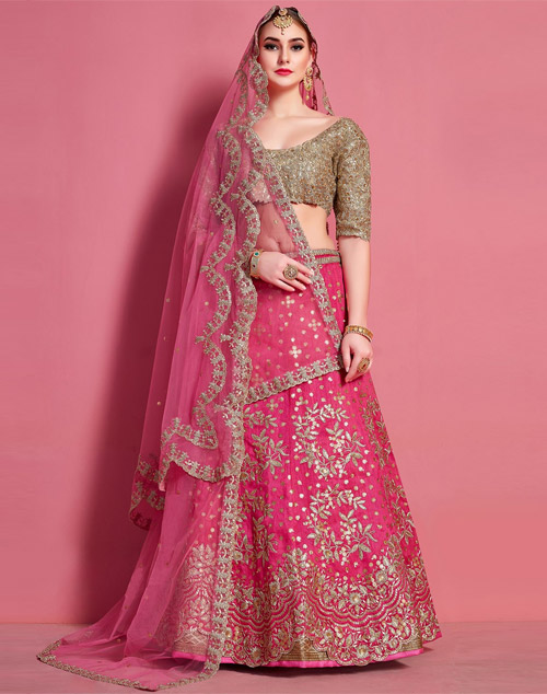 Sequin Work Pink Lehenga