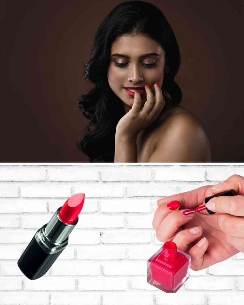 lipstick and nail paint for Indian skin tone