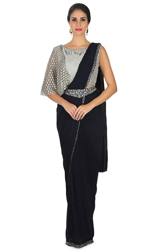 saree with belt