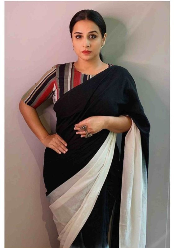 Vidhya Balan In Black And White Saree