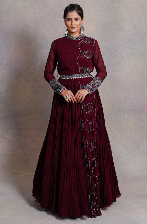 Designer Wine Gown