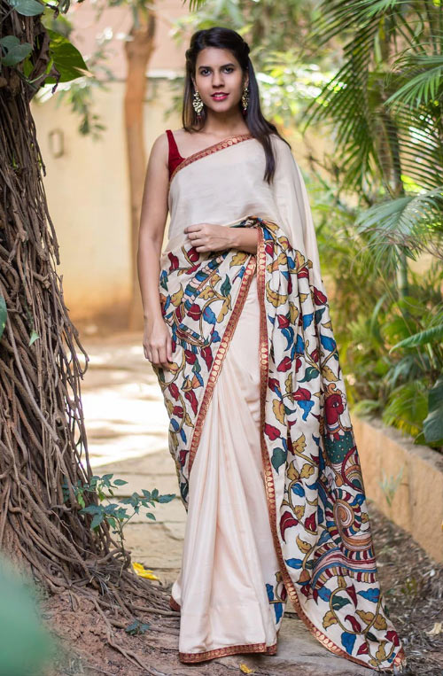 Kalmkari Painted Saree