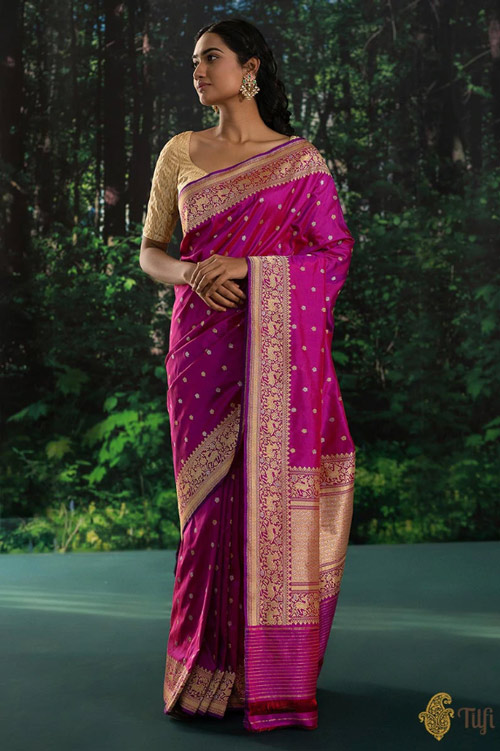 Magenta And Red Saree