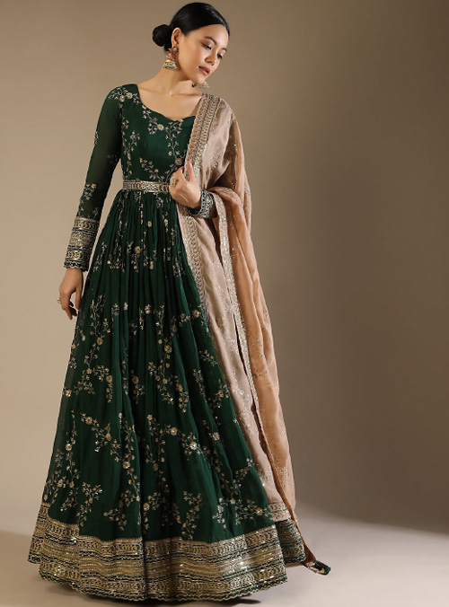 Sequin Work Anarkali Kurti