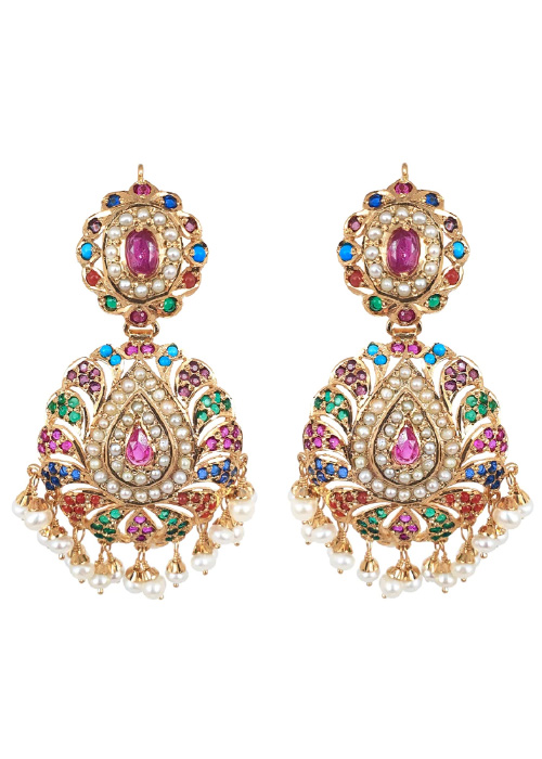 Stud Navratna Earrings