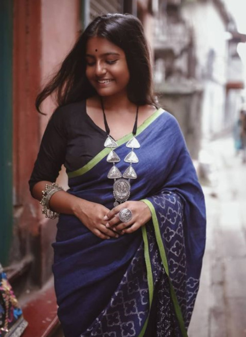 Dark Blue Saree