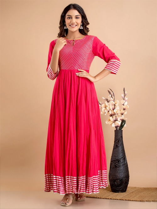 Cotton Kurti In Magenta