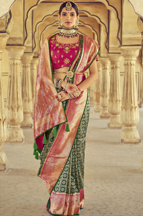 Green Kanjivaram Saree