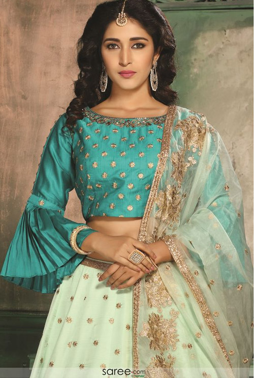 Bell Sleeves Blue Blouse