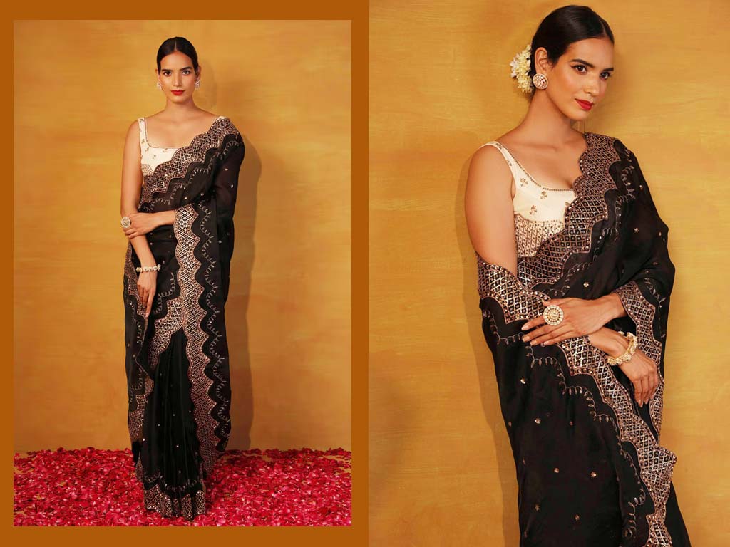 Black Embroidered Saree